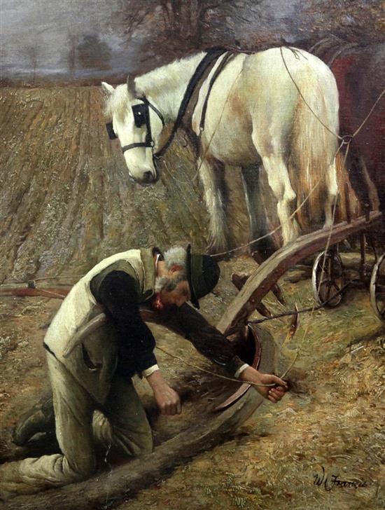 W Francis The Sleeping Ploughman 23 x 18in.